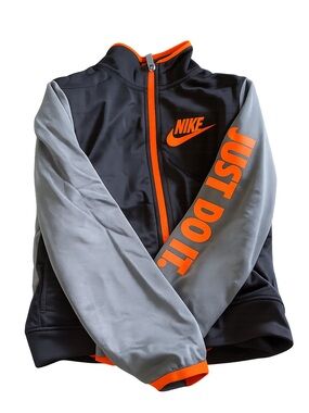 Nike Kids Black & Gray Jacket with Bright Orange Details